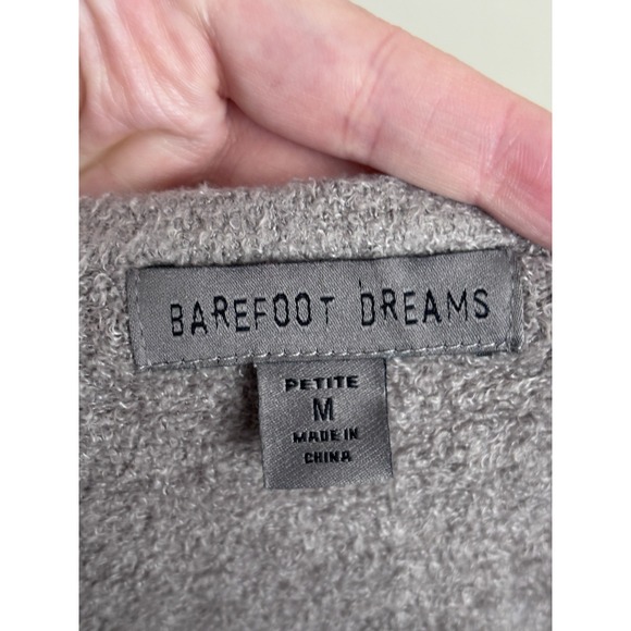 Barefoot Dreams CozyChic Lite V Neck Pullover Sweater Petite Medium Taupe Comfy - Picture 3 of 6